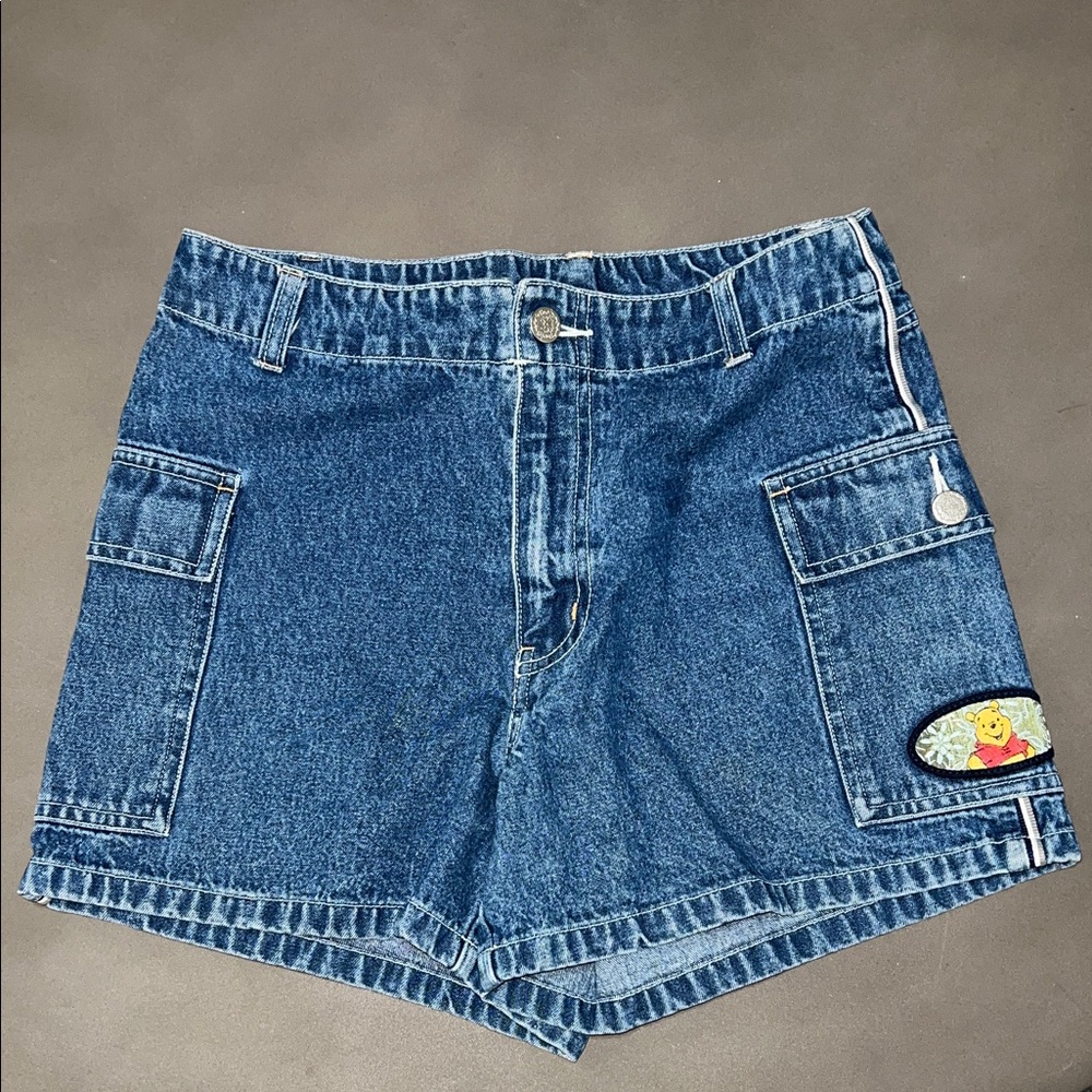 VINTAGE 90s Pooh Bear Disney Denim Women's Shorts with Patch